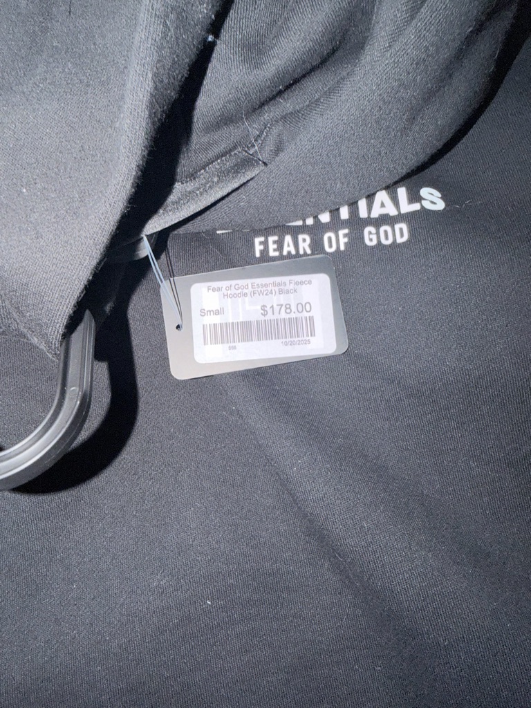 Fear Of God Essentials Black Pullover Hoodie